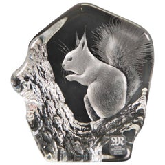 Crystal Squirrel Made by Mats Jonasson, Sweden