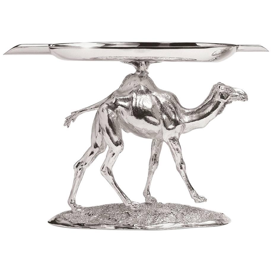 Camel Sterling Silver Ashtray with One Camel For Sale