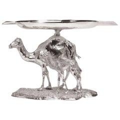 Small Camel Sterling Silver Ashtray Two Camels