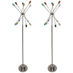 Pair of Mid-Century Modern Chrome Sputnik Floor Lamps