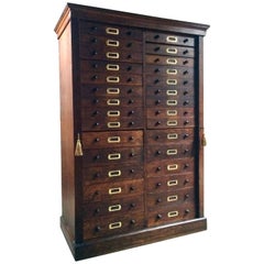Antique Haberdashery Chest of Drawers Museum Cabinet Industrial Loft Style, 1890