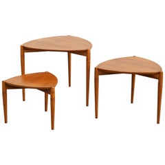 Stunning Set of Three Side Tables Signed Reguitti