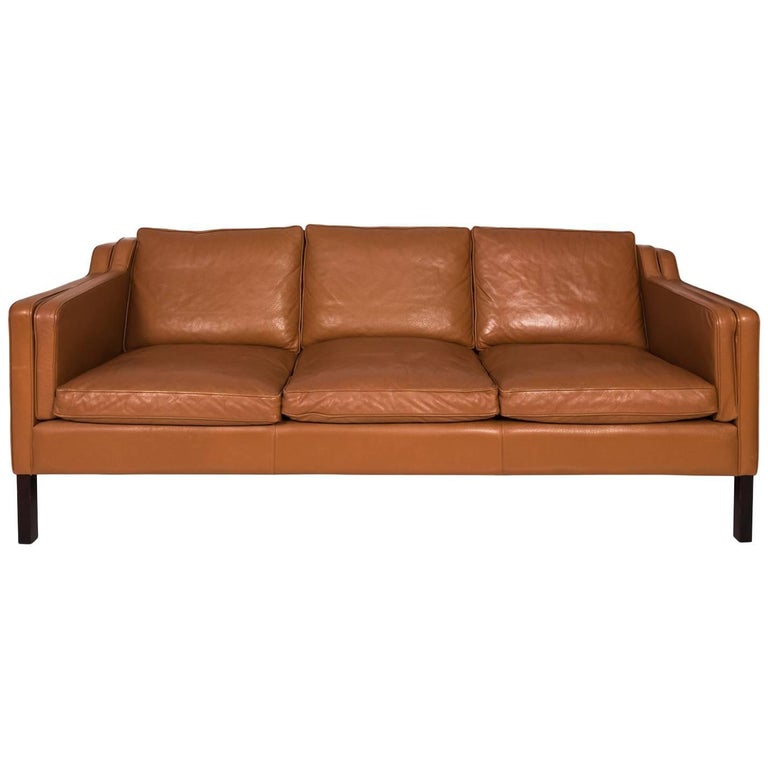 Denmark Stouby Three Section Leather Sofa, circa 1980s For Sale at 1stDibs