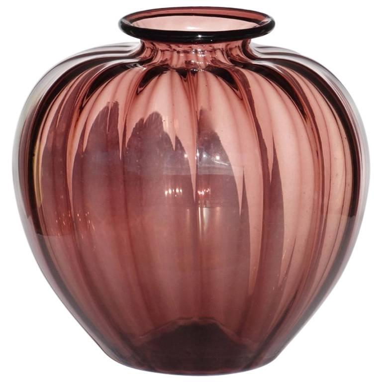 "Soffiati" Vittorio Zecchin by Cappellin Venini 1920s Murano Glass Vase