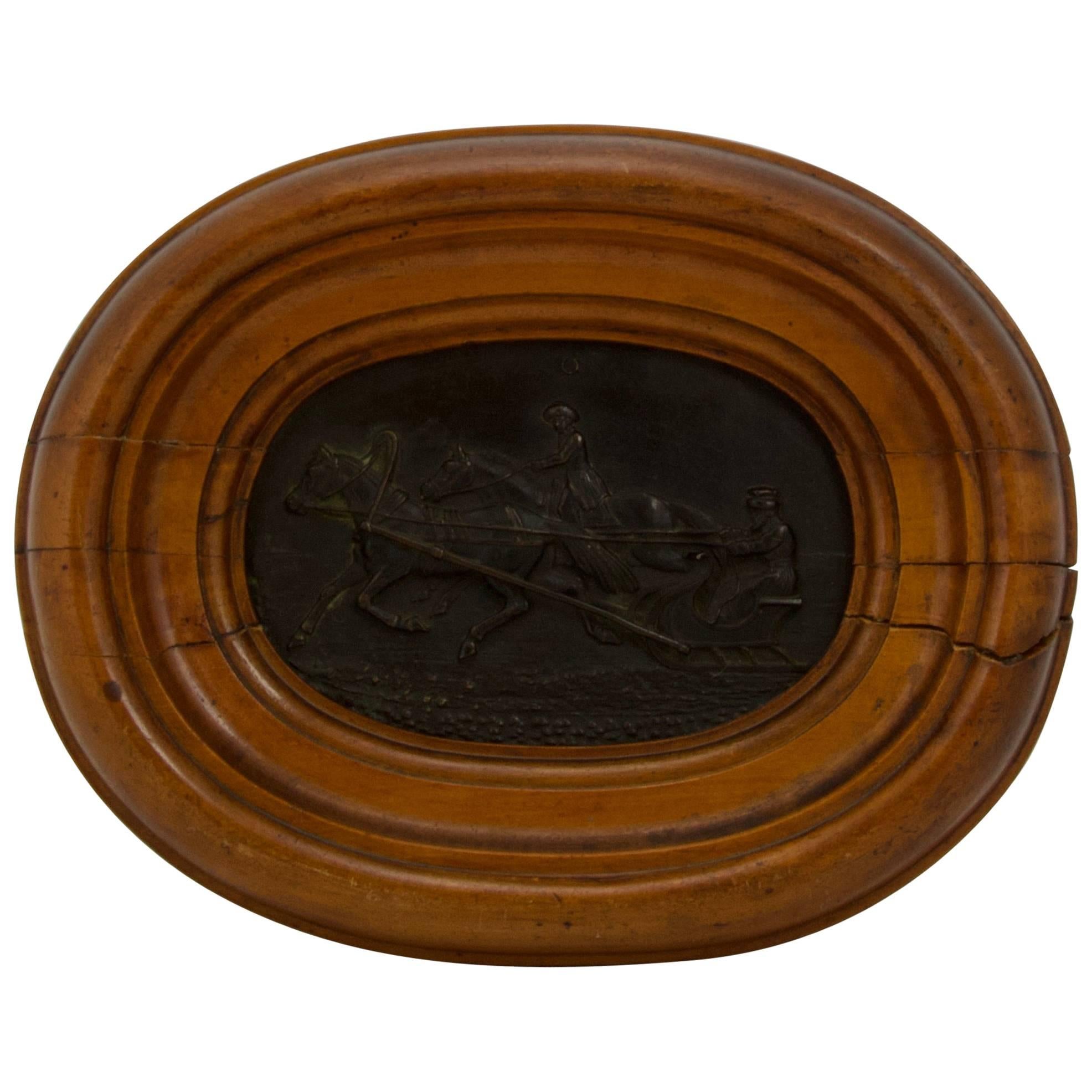 Antique Russian Bronze in Wood Frame For Sale