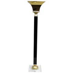 Art Deco Style Torchere Floor Lamp on Lucite Base