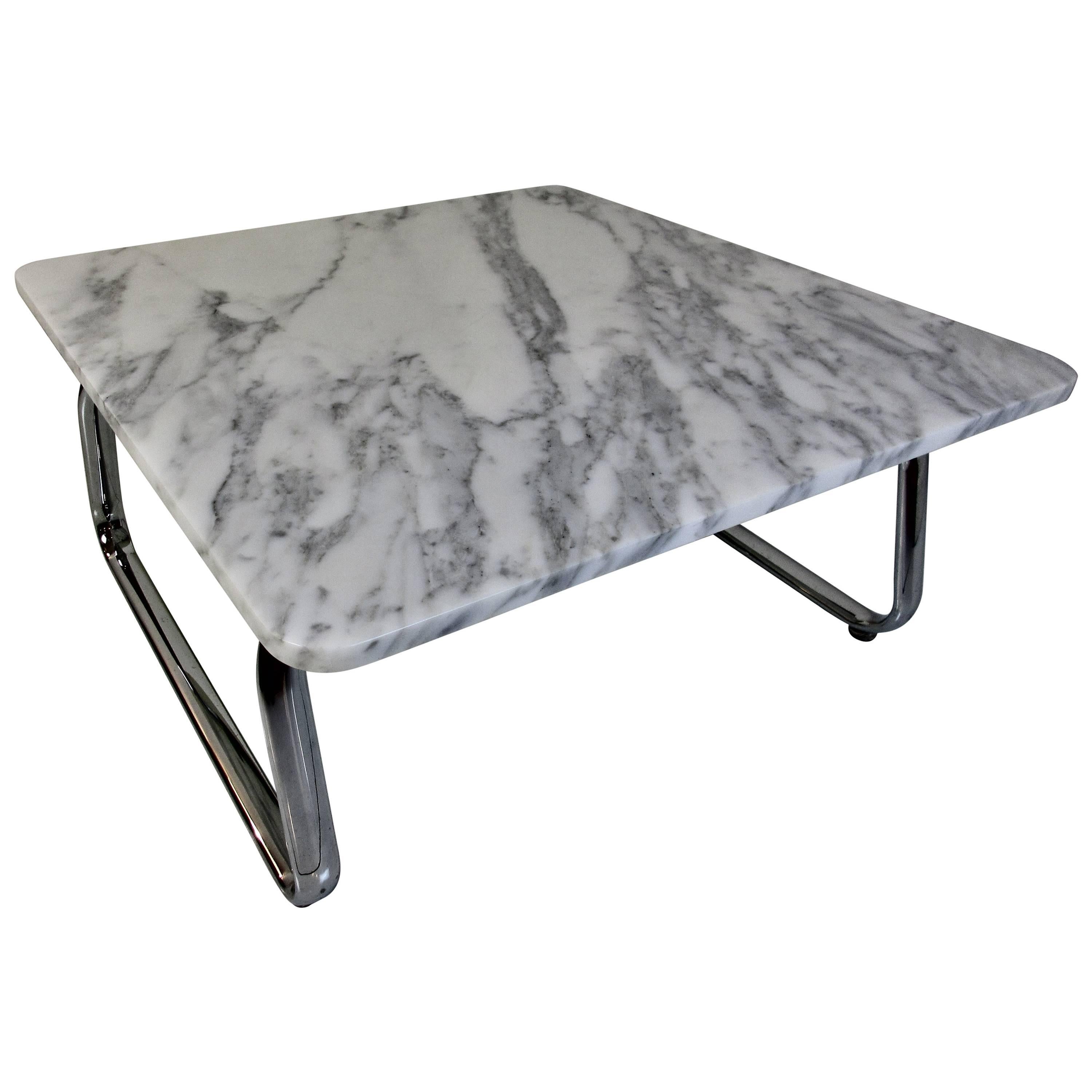 Steelcase Marble and Chrome Coffee Table