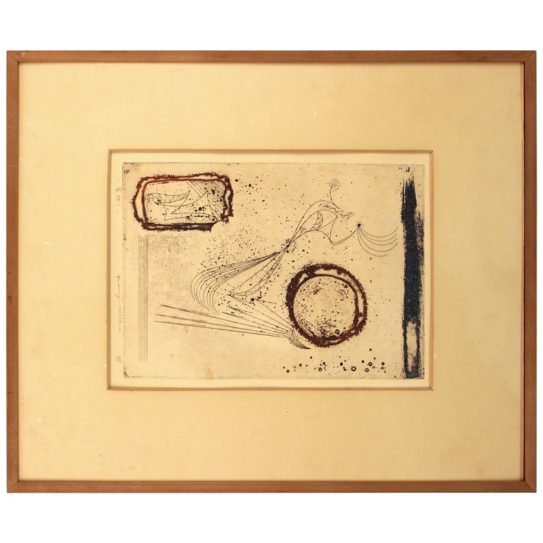 Abstract Japanese Print in Frame at 1stDibs