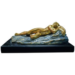 Opus-Cellini, Art Deco Bronze and Marble Sculptural Paperweight, ca. 1930