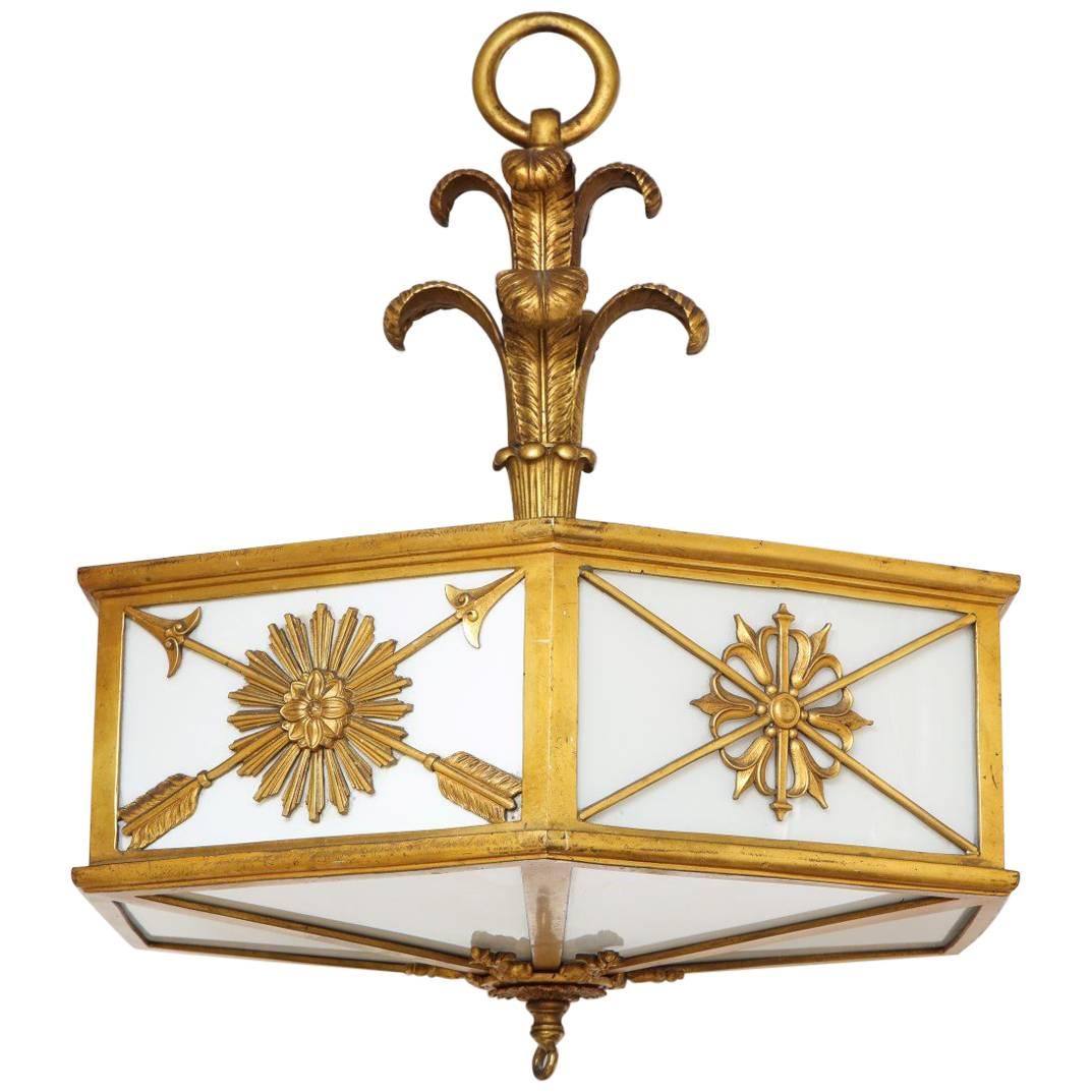 Hexagonal Ceiling Fixture Attributed to E.F. Caldwell
