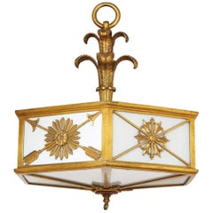 Hexagonal Ceiling Fixture Attributed to E.F. Caldwell