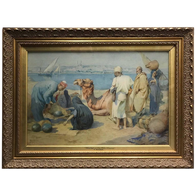Tony Binder 18681944 "Cairo" Orientalist Watercolor at 1stDibs