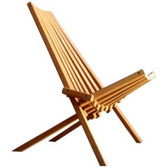 1960s Birch Foldable Lounge Chair