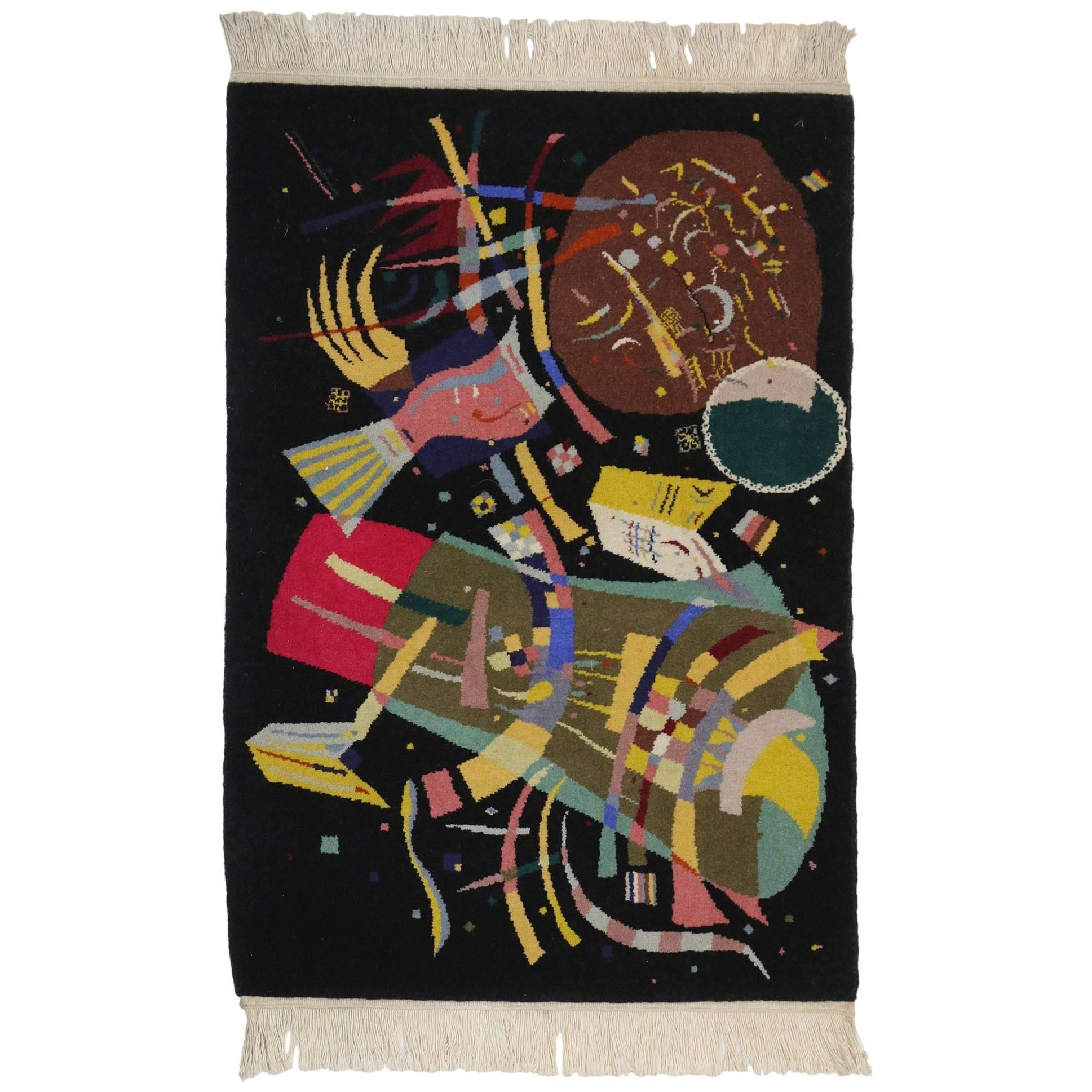 Contemporary Abstract Tapestry Inspired by Wassily Kandinsky's "Composition X"