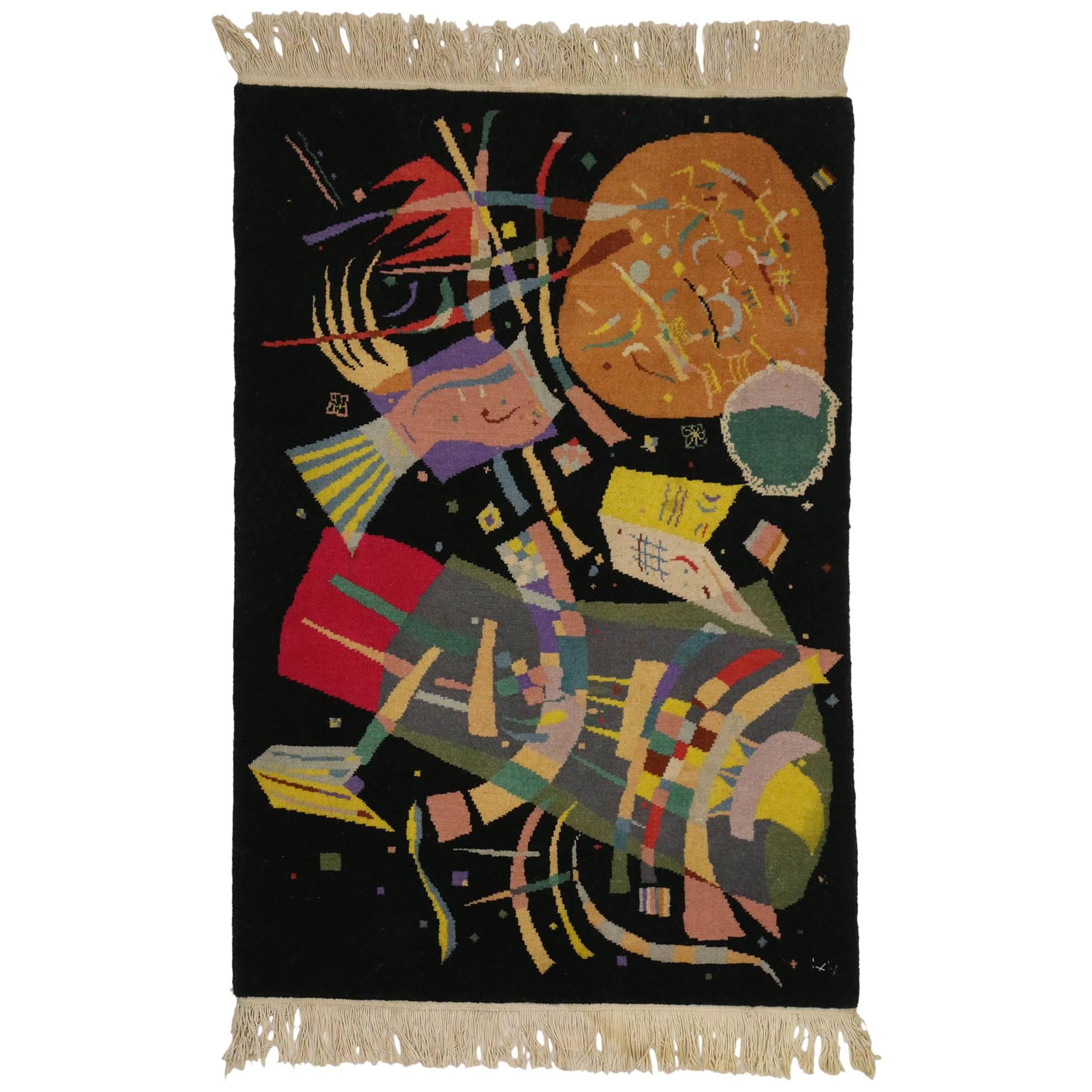 Contemporary Abstract Tapestry Inspired by Wassily Kandinsky's "Composition X"