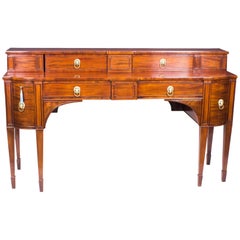 Antique Regency Flame Mahogany Bowfront Sideboard, 19th Century