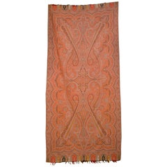 Antique Late 19th Century French Kashmir Paisley Shawl