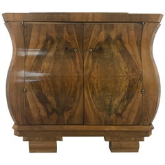 Curved Art Deco Walnut Commode