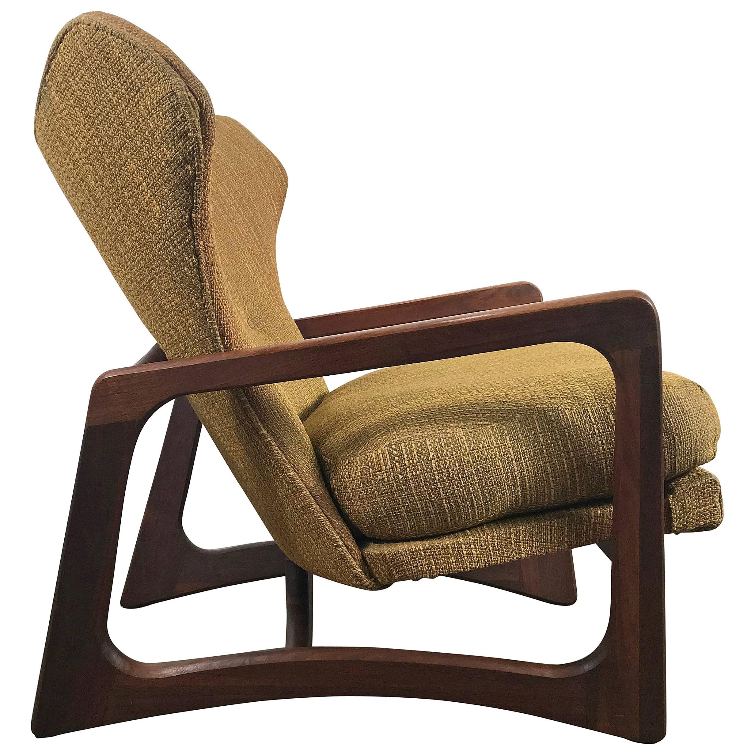 Modernist Sculptural Walnut Wing Back Lounge Chair by Adrian Pearsall