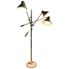 Brass Triennale Floor Lamp with Marble Base by Robert Sonneman, 1970s