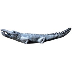 Charming Early to Mid-20th Century Lead Sculpture of a Crocodile