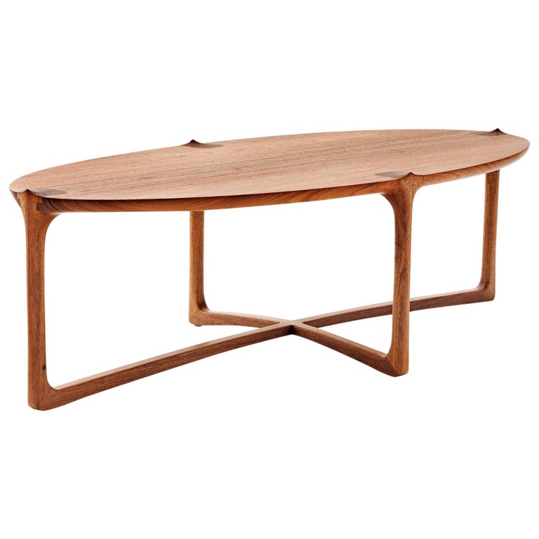 Handmade Coffee Table In Hardwood Brazilian Contemporary Design For Sale At 1stdibs