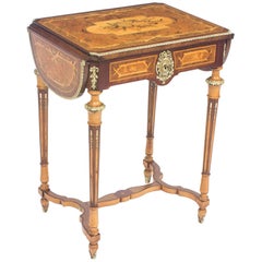 Table à écrire ancienne en poudrière de style néo-napoléonien III:: 19ème siècle