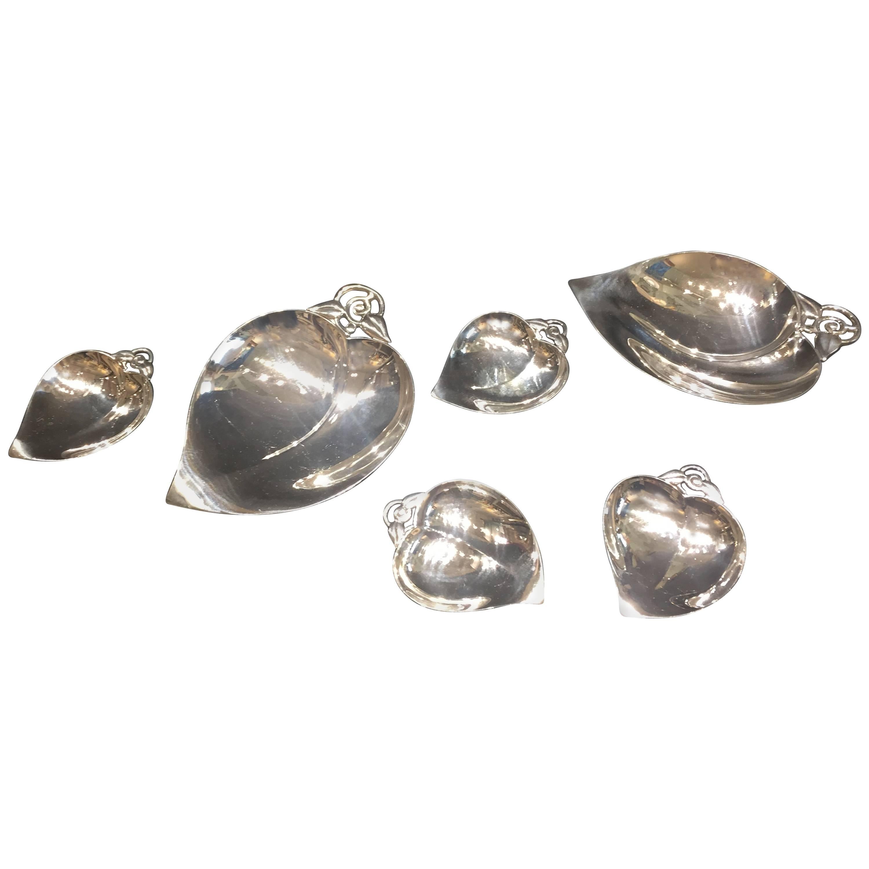 Tiffany & Co., Mid-Century Modern Sterling Silver Candy and Nut Set, circa 1950s