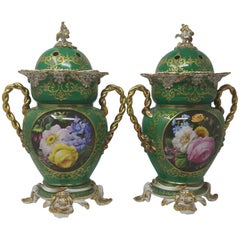 Antique Pair of 19th Century Minton Vases