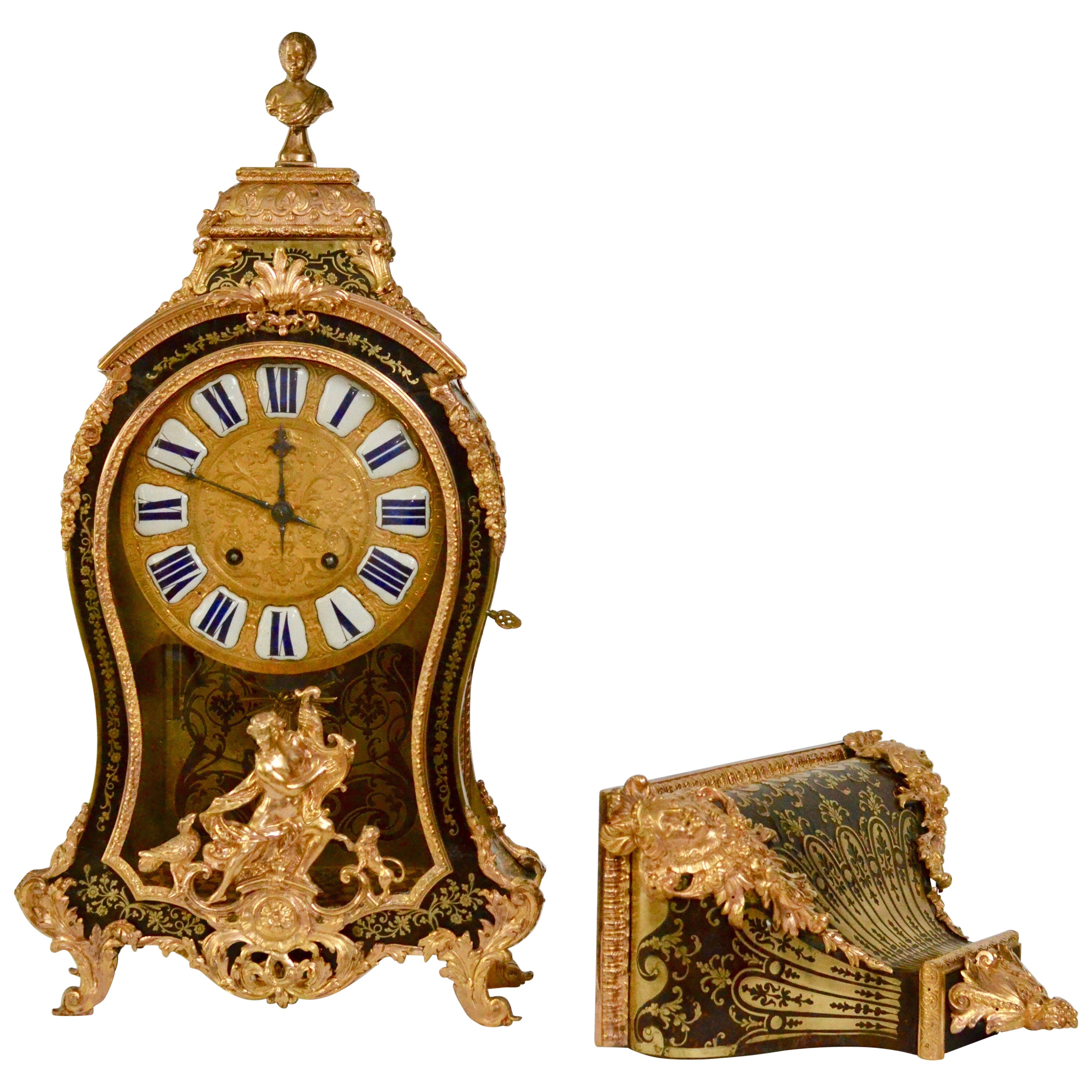 Fine Louis XV Style Ormolu Mounted Long Case Clock by Lenoir, Paris For