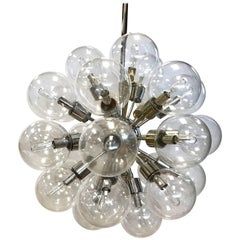 Lightolier 1960s Mid-Century Modern Sputnik Atomic Chandelier 30 Glass Globes