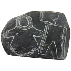 Vintage Native American Inuit Hand-Carved Eskimo Soap Stone Hieroglyphs Carving