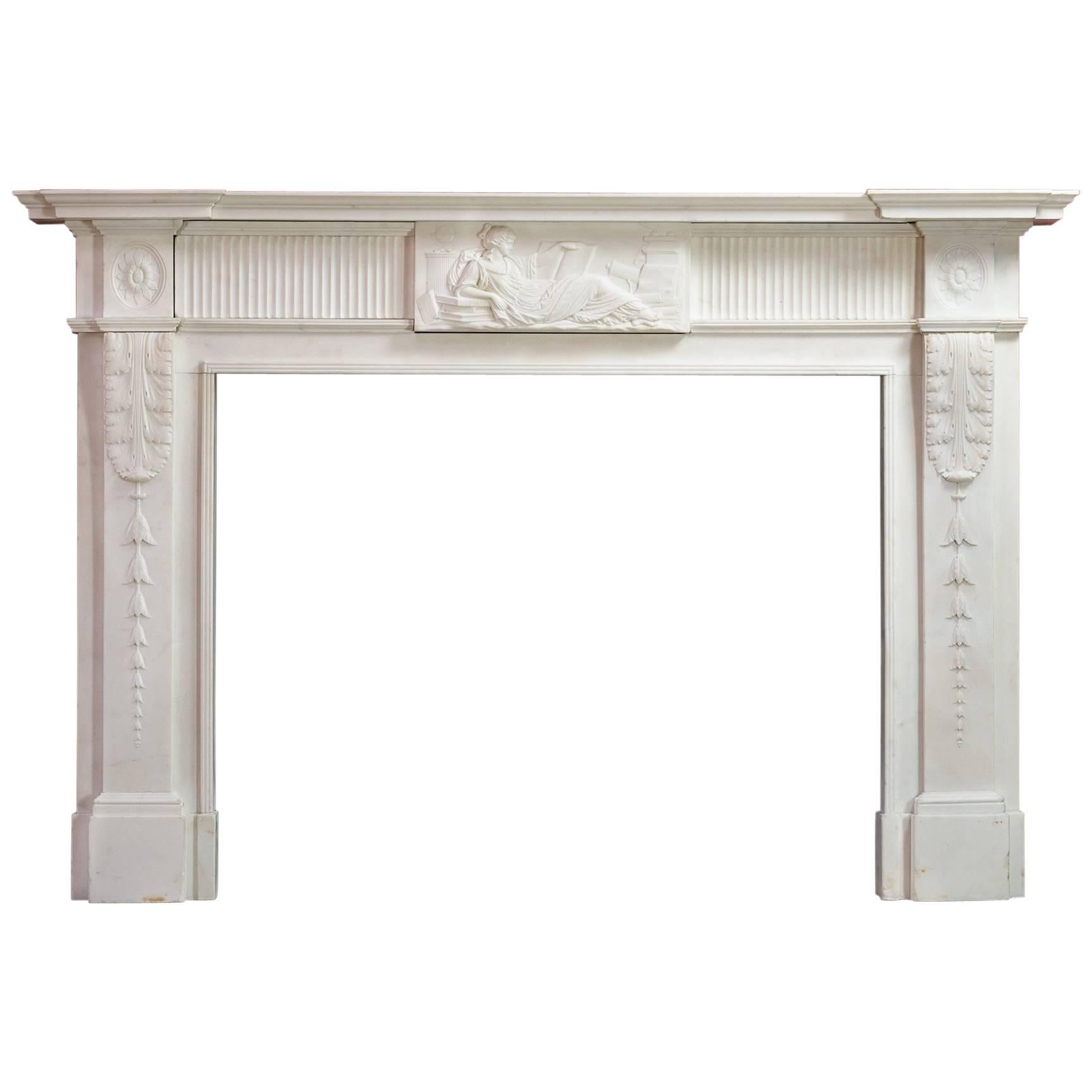 George III Statuary Marble Fireplace