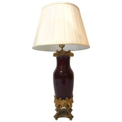 19th Century Sang de Boeuf Lamp with Ormolu Mounts