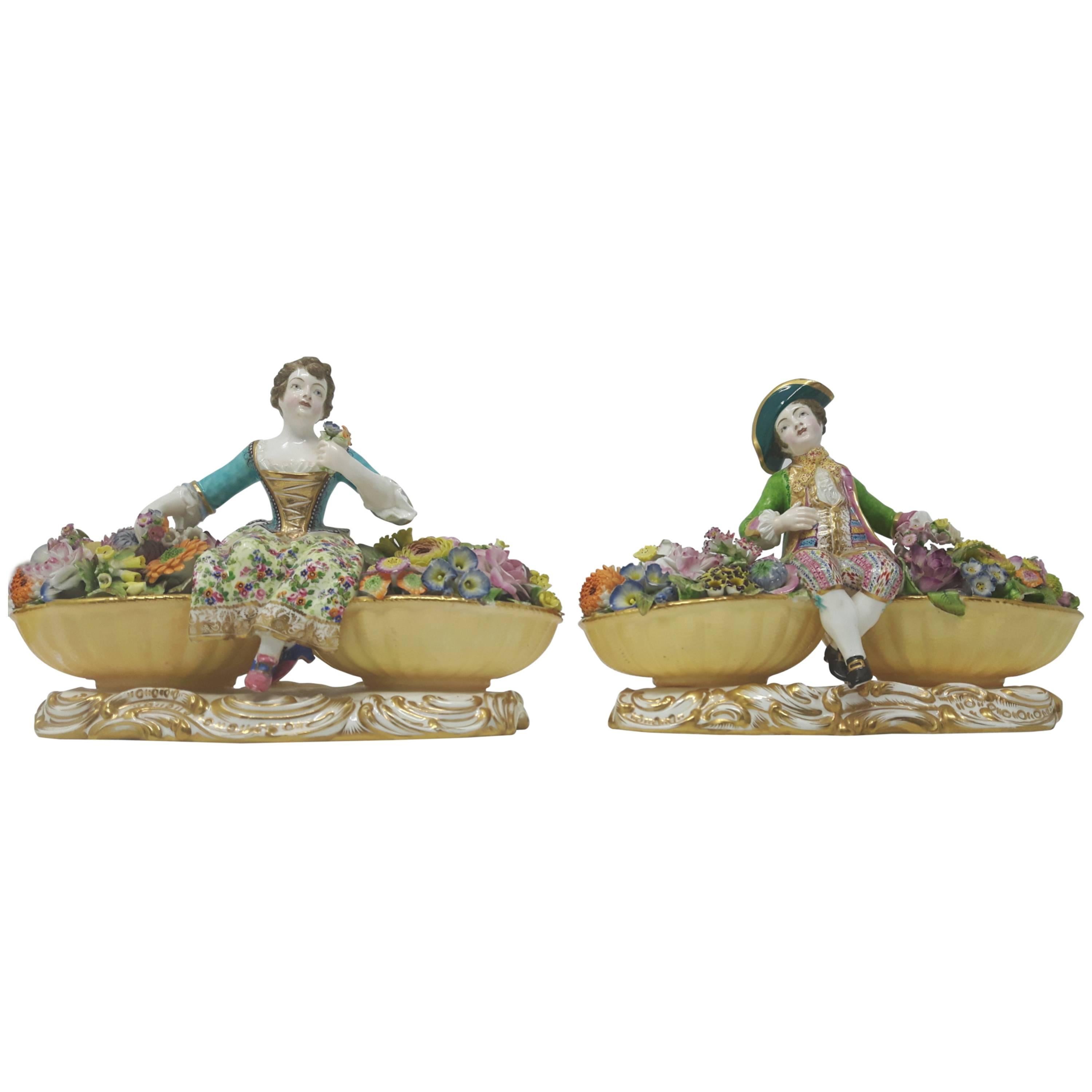 Pair of Minton Flower Sellers For Sale