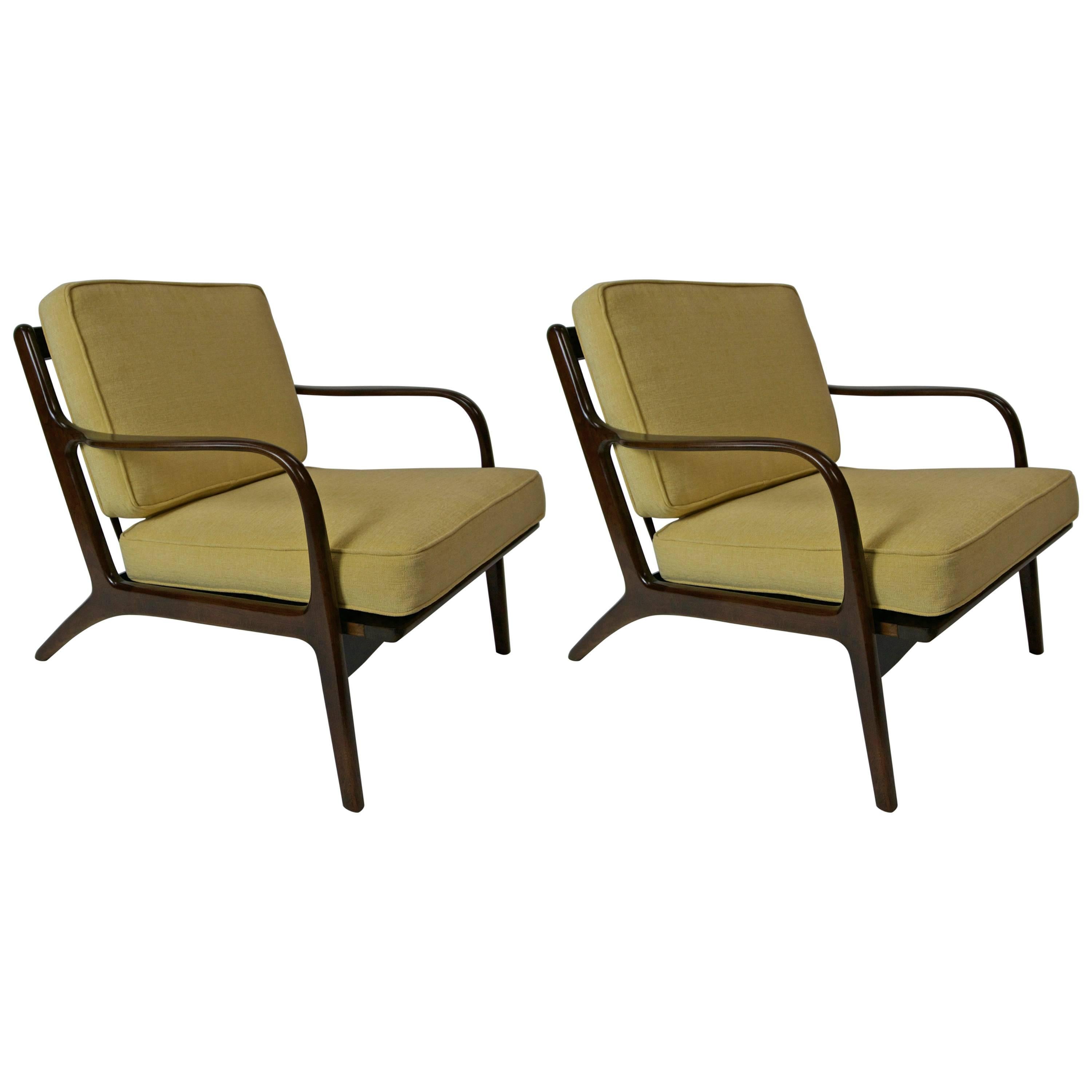 Danish Pair of Lounge Chairs For Sale