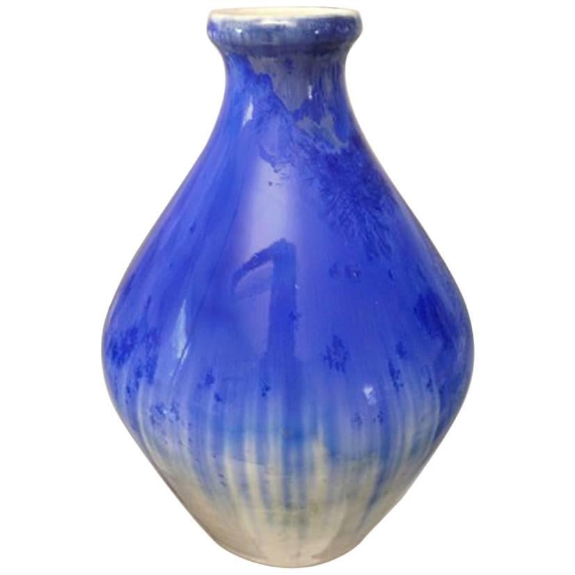 Royal Copenhagen Art Nouveau Crystalline Glaze Vase by Ludvigsen For Sale