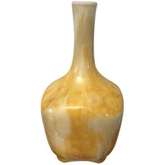 Royal Copenhagen Art Nouveau Crystalline Glaze Vase in Yellow by Søren Berg