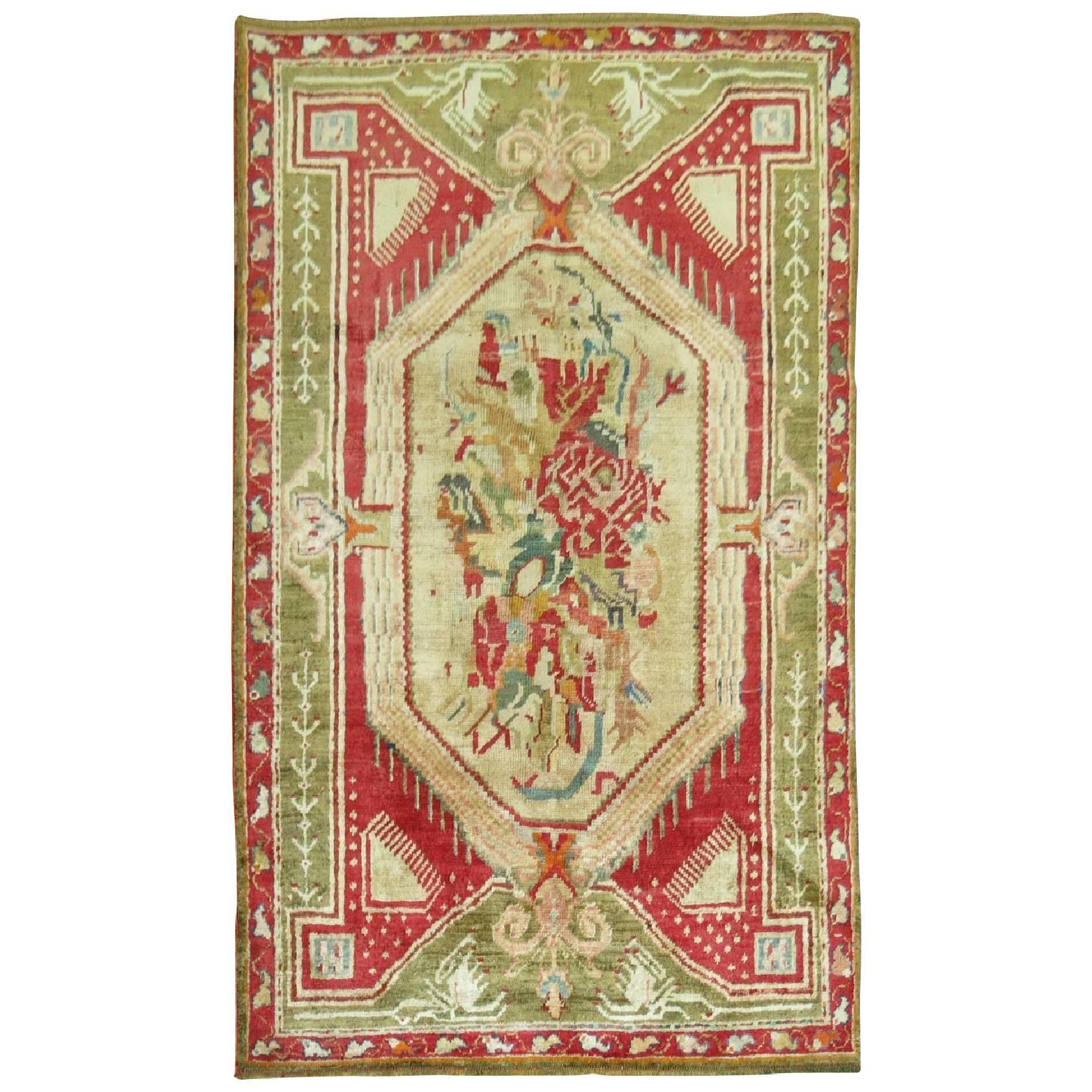 Zabihi Collection Antique Turkish Ghiordes Rug For Sale