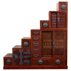 Vintage Tall Stacking Tansu Chest