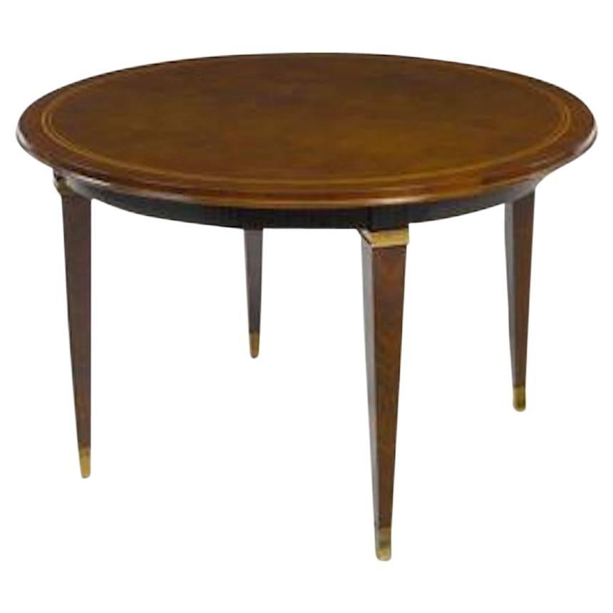 French Art Deco Brown Lacquered Dining Table For Sale