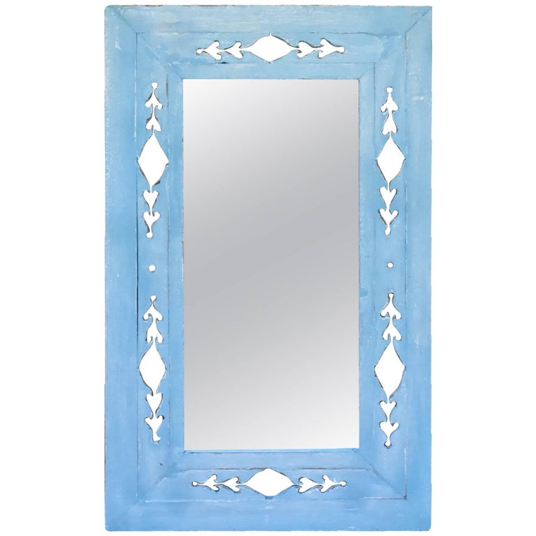 Vintage HandCarved Wood Mirror For Sale at 1stDibs