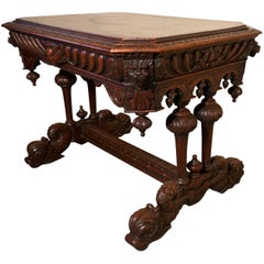 Early 19th Century Green Man Carved Oak Hall or Centre Table