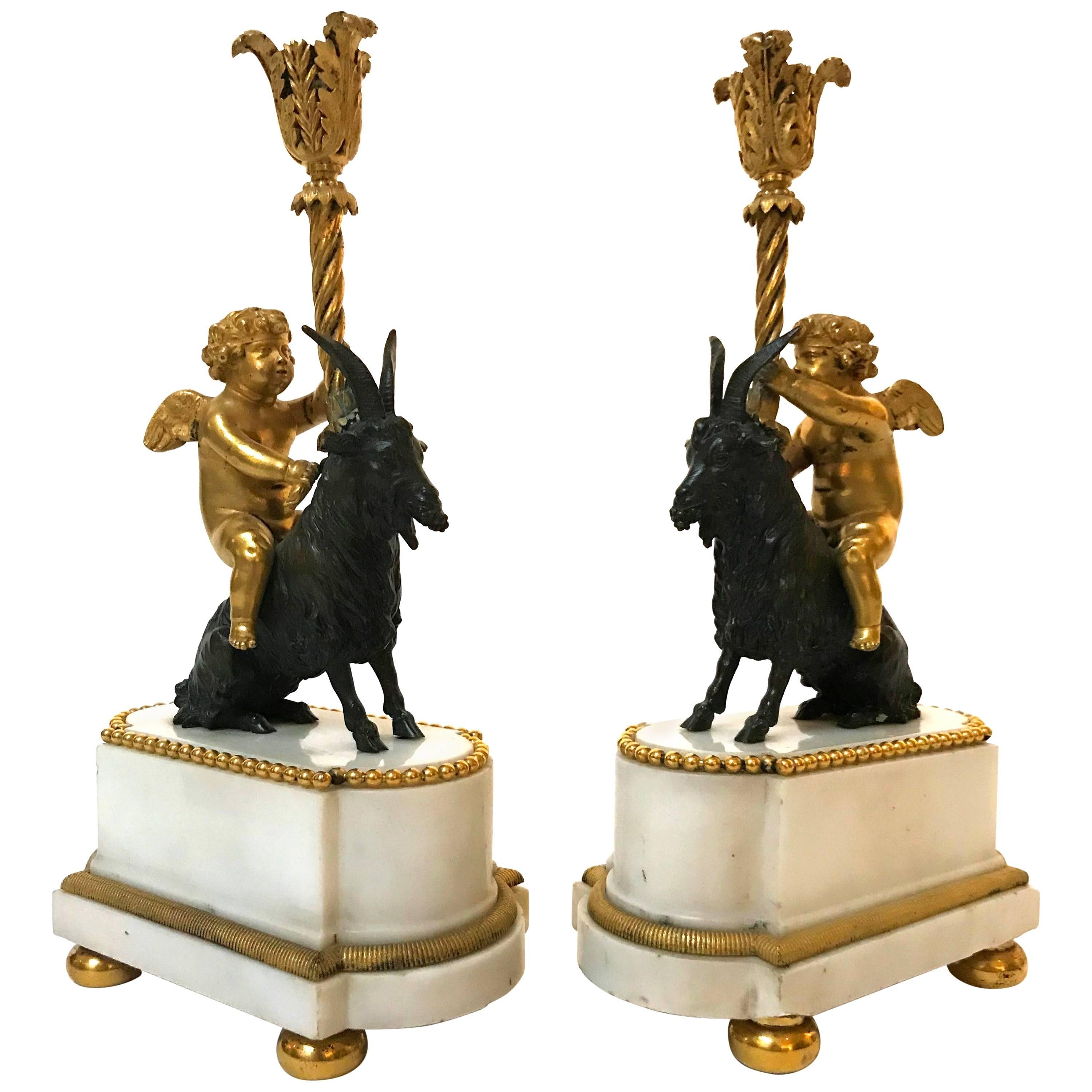 Pair of 19th Century French Figural Candlestands
