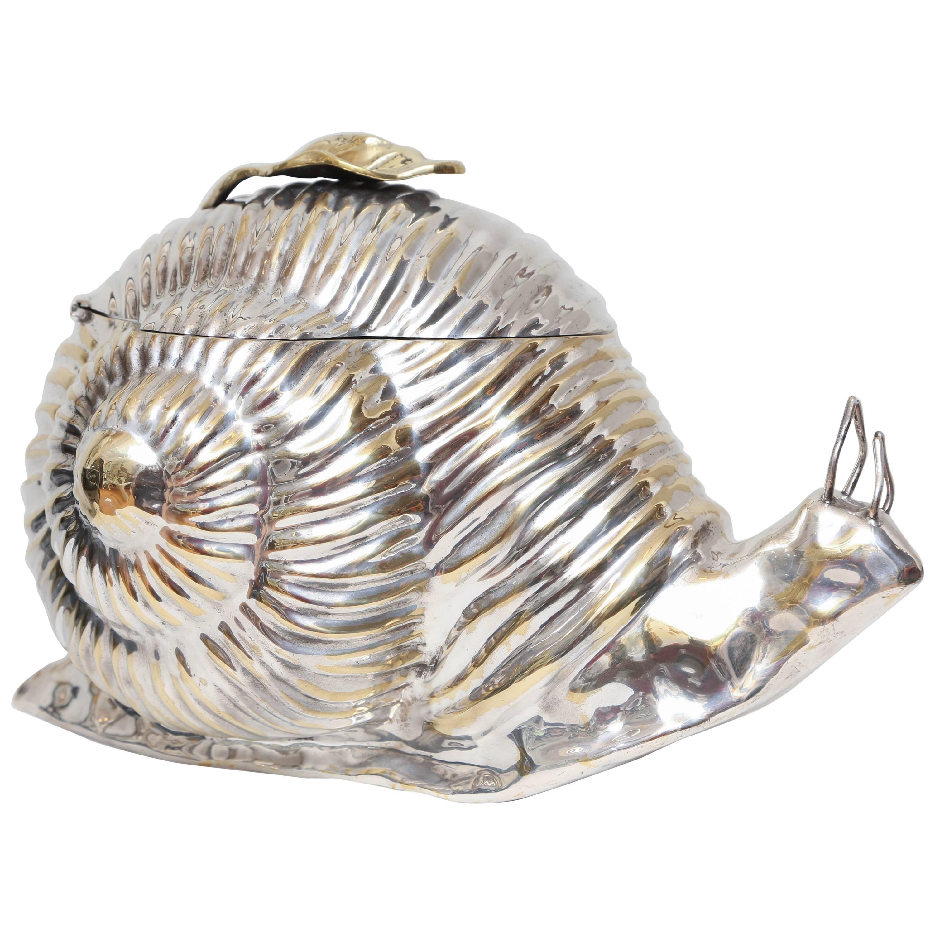 Silver Plated Snail Ice Bucket