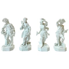 Set of Four 19th Century Blanc De Chine Porcelain Figurines