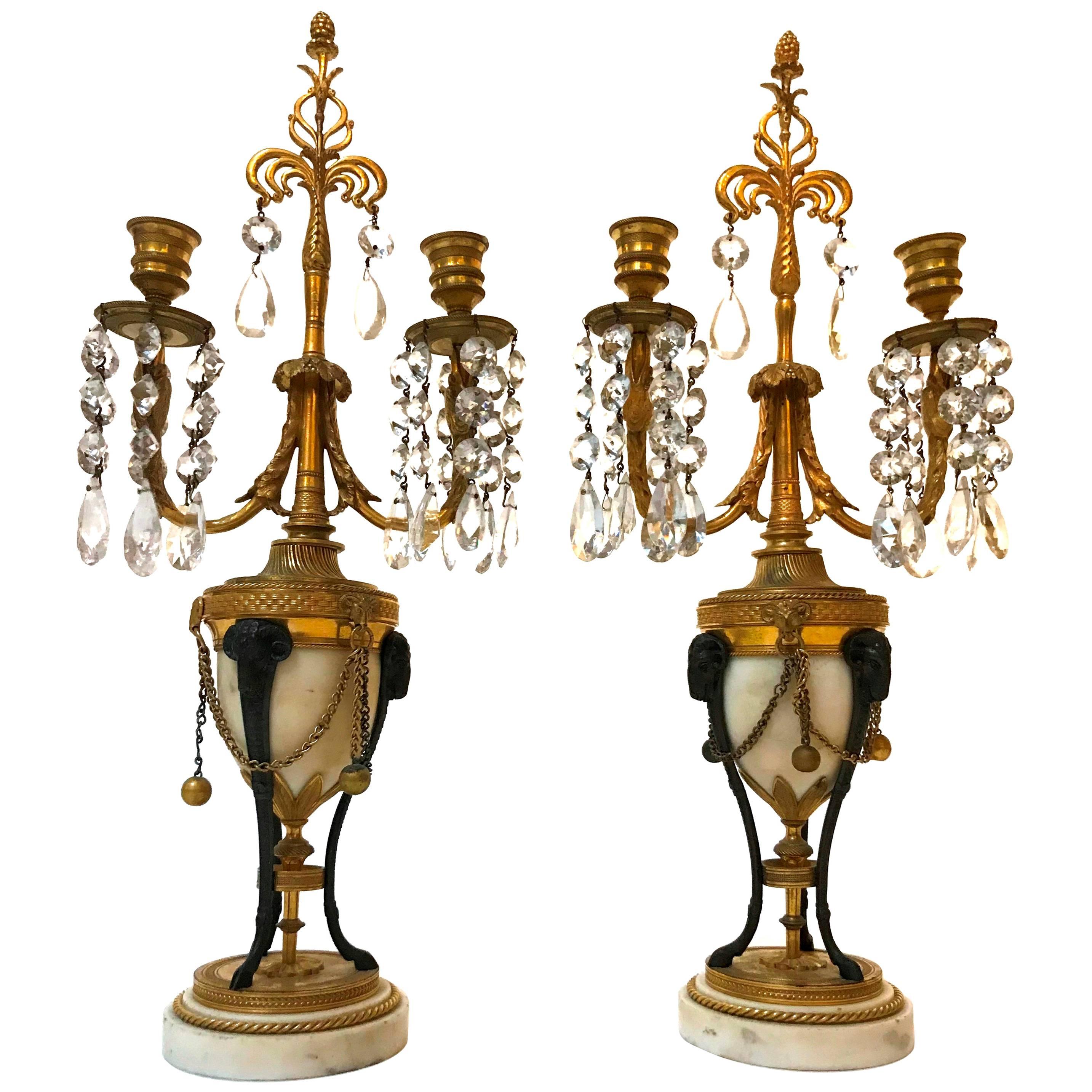 Pair of 19th Century French Girandoles For Sale