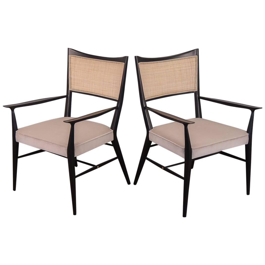 Pair of Paul McCobb Ebonized Occasional Chairs