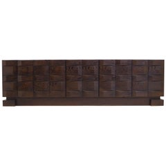 Brutalist Sideboard by De Coene Belgium, 1970s Brown Ebonized