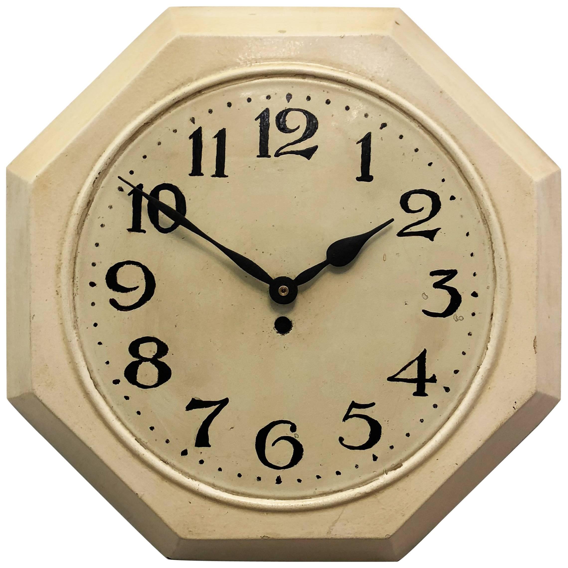 Art Deco Wall Clock In the Style of Adolf Loos